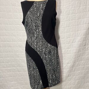 Cache Black and White Chevron Mini Dress